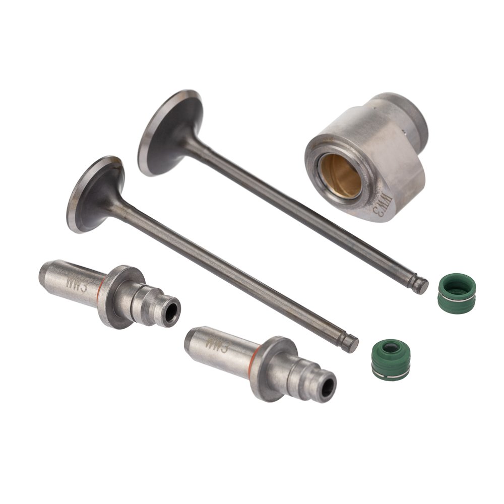 Kit de válvulas com ressalto, guias e retentores verdes 7 peças para CG Titan 125, CG Fan 125 e Bros 125
